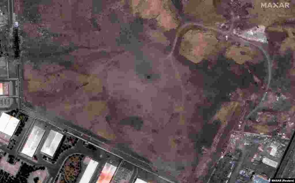 A satellite image of the Natanz Enrichment Facility taken on June 15 and another image taken on June 22 shows a crater following US strikes.