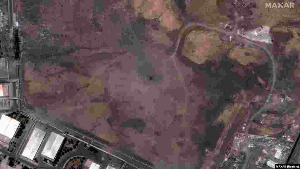 A satellite image of the Natanz Enrichment Facility taken on June 15 and another image taken on June 22 shows a crater following US strikes.