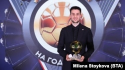 Илия Груев на церемонията „Футболист на годината“.