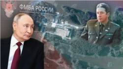 Владимир Путин, логотип ФМБА, поселок на острове Лисий, директор Центра экспериментальной физиологии Владимир Максимов, коллаж