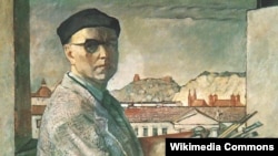 Людамір Сьляндзінскі. Аўтапартрэт на фоне Вільні, 1956