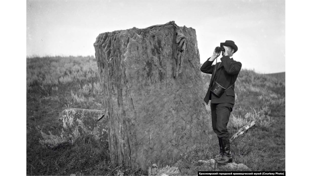 Ludwig Wonago surveys the steppes near Krasnoyarsk on July 30, 1908.