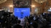 Italian Defense Minister Guido Crosetto addresses the media at the G7 summit in Naples on October 19.