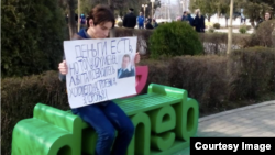 Адзін з удзельнікаў акцыі