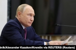 Președintele rus Vladimir Putin prezidează reuniunea Consiliului de Securitate pe tema descurajării nucleare la Moscova, Rusia, 25 septembrie 2024.