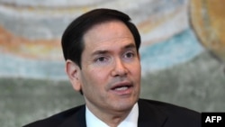 US Secretary of State Marco Rubio at Yerevan's Zvartnots International Airport on May 26