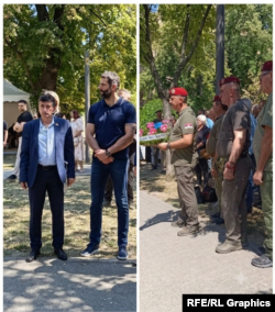 Pomen stradalima uakciji Oluja, avgust 2026. Nenad Abramović i Aleksandar Šapić (levo), veterani Crvenih beretki (desno)