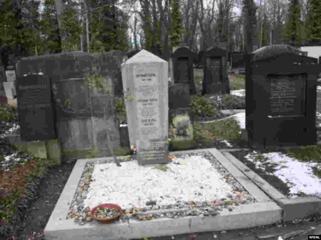 سنگ قبر فرانتس کافکا در محله ژیژکوف پراگ - Czech Republic - - Franz Kafka's grave in Prague-Žižkov, one of the most influential novelist of the 20th century, 2009. Photographer: Houshang Jeirani