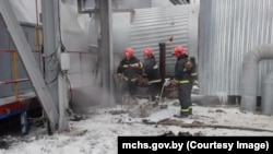 Пажарная служба на выкліку на ДРЭС у Белаазёрску