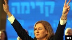 Лидер партии "Кадима" Ципи Ливни. Тель-Авив, февраль 2009