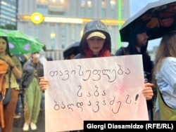 საბას მხარდასაჭერი ბანერი პარლამენტთან 27 მაისს გამოჩნდა. მისი ადვოკატი ამბობს, რომ დაკავებისას მასზე ფიზიკურად იძალადეს, აგინეს და დაემუქრნენ, რომ თუკი აქციებზე სიარულს არ შეწყვეტდა, უარესი ელოდა.