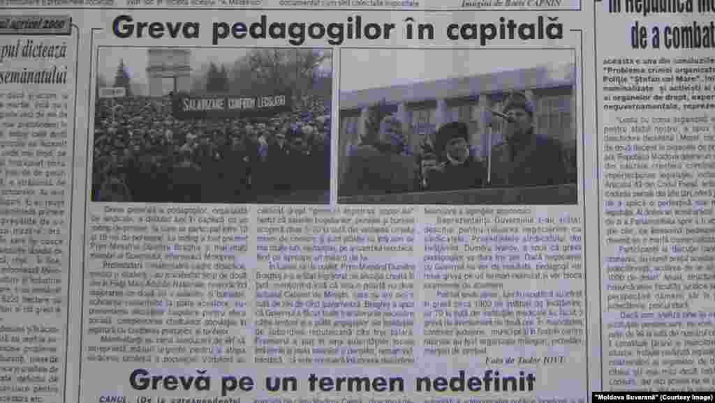 &quot;Moldova Suverană&quot;, 21 martie 2000, greva profesorilor