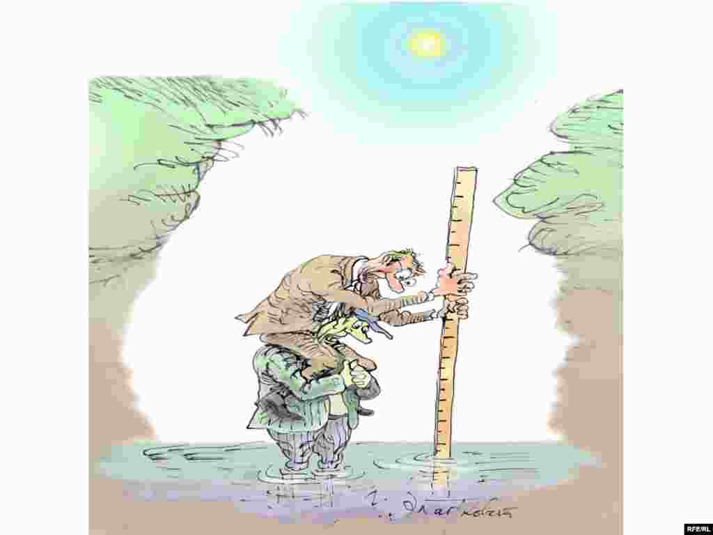 Не Горький. Михаил Златковский, "Россия вспрянет ото дна". Заявление министра финансов Кудрина о том, что дно кризиса - это вчерашний день, придало художнику новые силы.