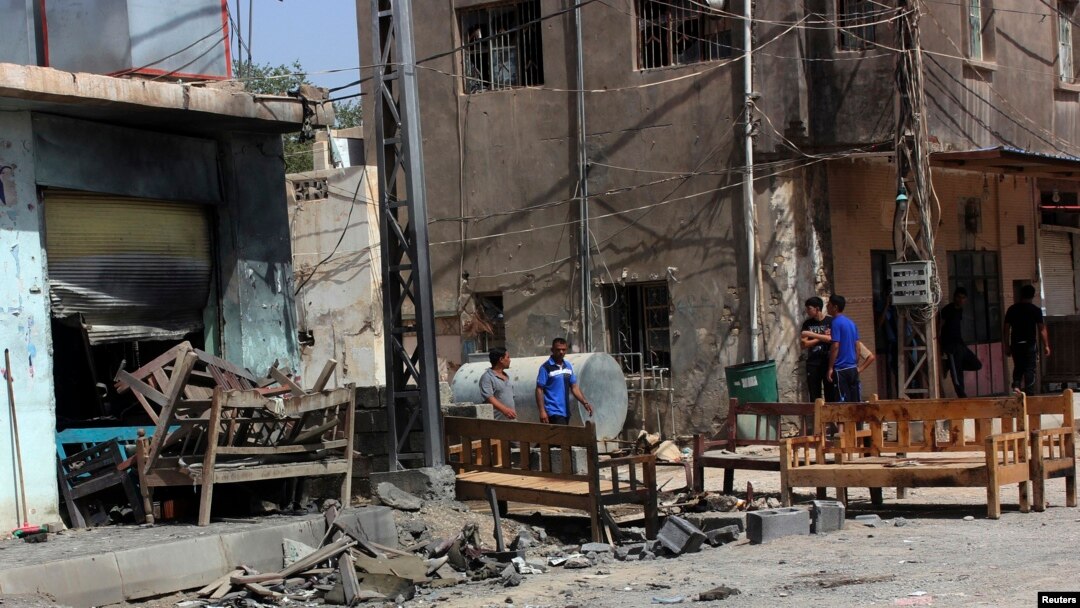 A cafe in an Iraqi Shi'ite neighborhood that was targeted by a suicide bomber