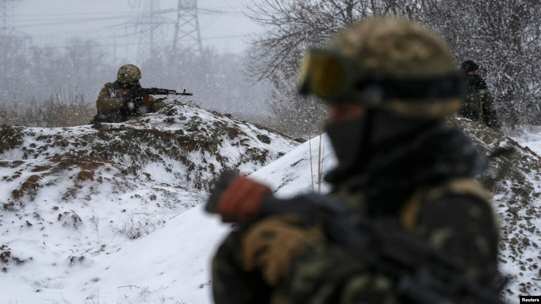 Ukrainian armed forces near Debaltseve, eastern Ukraine, on February 16.