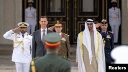 دیدار بشار اسد، رئیس جمهور سوریه، با شیخ محمد بن زاید آل نهیان، رئیس جمهور امارات متحده عربی در سال گذشته