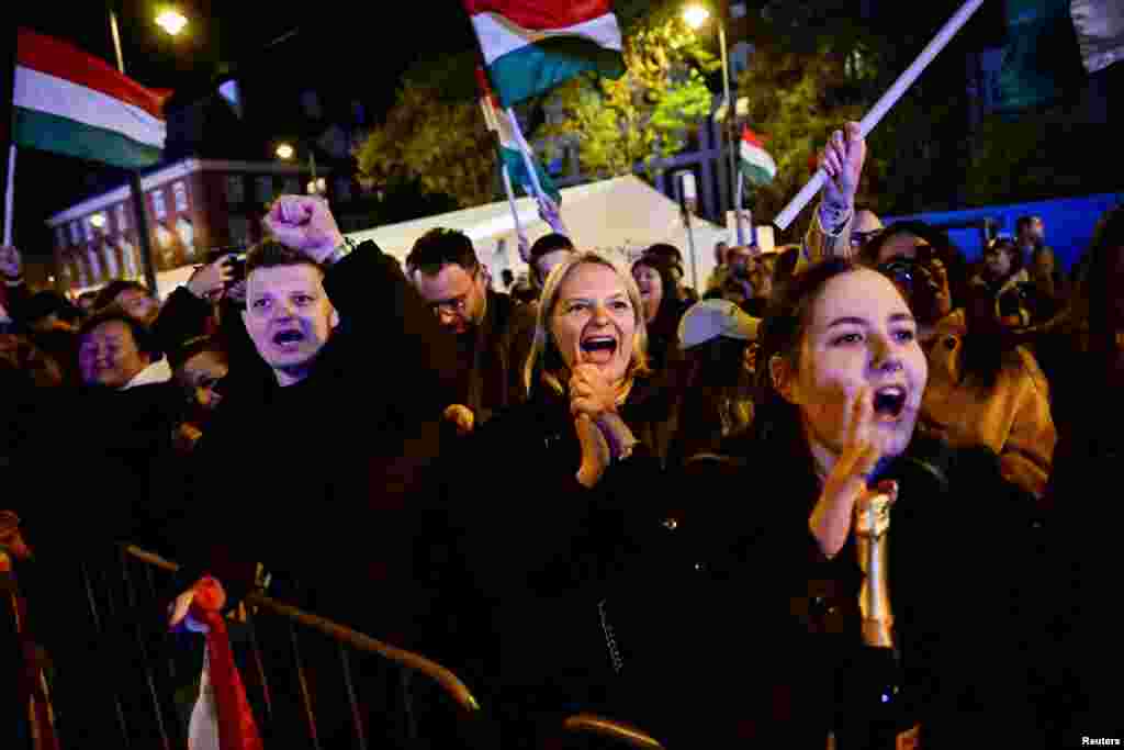 Slavlje nakon objavljenih djelimičnih rezultata izbora.