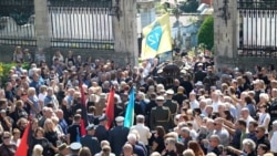 Ukraine - funeral of lawmaker Andriy Parubiy in Lviv on September 2 - screen grab