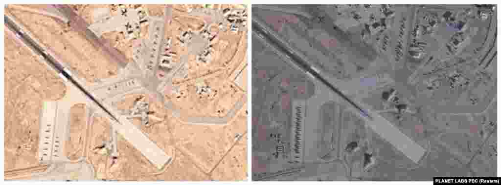 Satellite images of the Muwaffaq Salti Air Base in Jordan also appear to show a marked increased in the number of aircraft on the tarmac on January 16 (left) and February 2.Some US regional allies have reportedly said they do not wish bases in their countries to be used for strikes on Iran. Increased deployments might be to protect against Iranian drones and missiles in the event of US carrier-based air strikes.