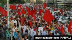 A recent protest against the China Pakistan Economic Corridor in the southern seaport city of Karachi.