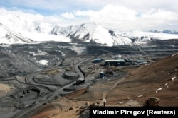 The Kumtor mine nestled in the Kyrgyz mountains.