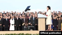 Саломе Зурабишвилинин инаугурациясы учурунда Телави шаарында оппозициянын акция өткөрүшүнө полиция уруксат берген жок.