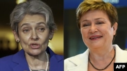 UNESCO chief Irina Bokova (left) and European Commissioner Kristalina Georgieva are candidates to head the UN.