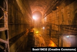 A cavern in the Roghun Dam under construction in 2019