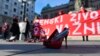 Serbia, Belgrade, street performance" Stop killing women"