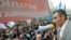 Украинский боксер Виталий Кличко, лидер партии "УДАР" выступает на одной из акции протеста в Киеве.  