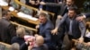 UKRAINE -- Ukrainian members of Parliament’s scuffle during a Parliament session in Kyiv, December 20, 2018