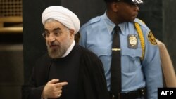 Իրանի նախագահ Հասան Ռոհանին ՄԱԿ-ի Գլխավոր ասամբլեայի նստաշրջանում ելույթից հետո, Նյու Յորք, 24-ը սեպտեմբերի, 2013թ․