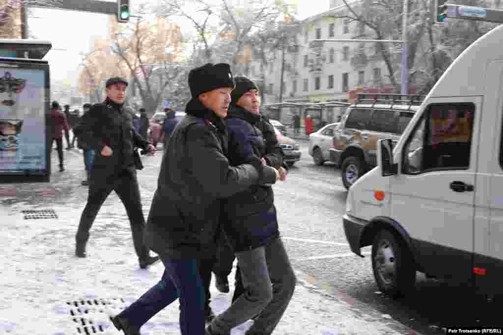 Police detained around 40 demonstrators in Almaty.&nbsp;