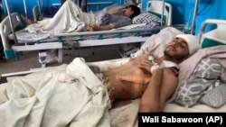 Afghans wounded in the deadly attacks outside the Kabul airport on August 27.