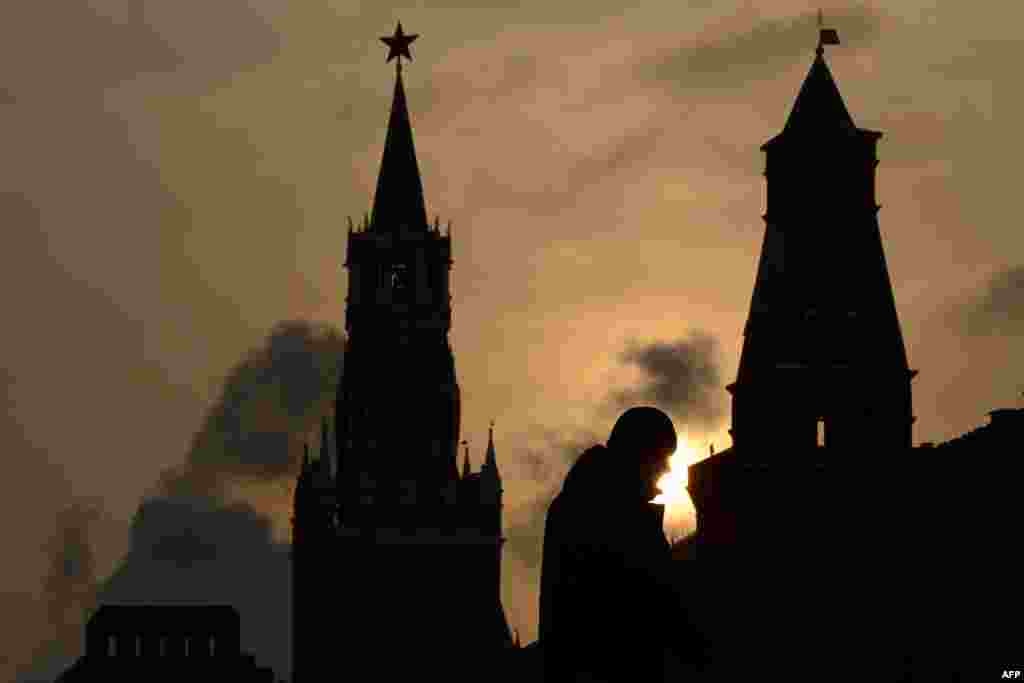 A man walks on Red Square in Moscow. (AFP/Kirill Kudryavtsev)