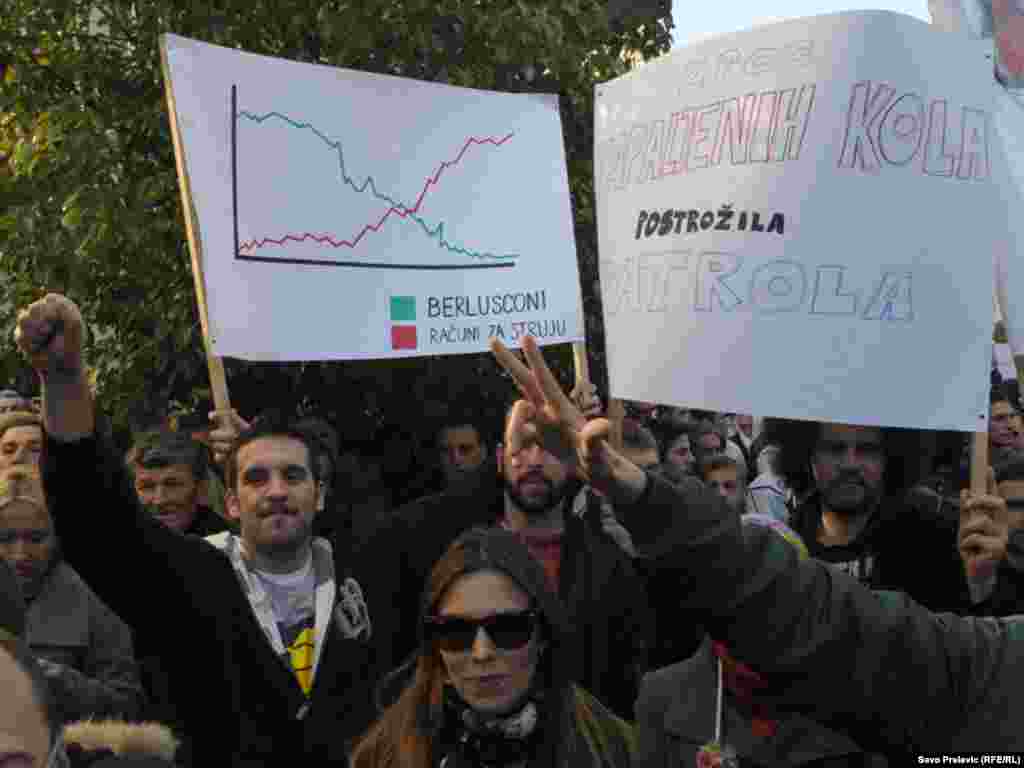 U Podgorici je nekoliko hiljada ljudi 21. januara 2012. protestovalo ispred zgrade crnogorske Vlade, zbog te&scaron;kog socijalno-ekonomskog stanja u Crnoj Gori. Protest je organizovala Unija slobodnih sindikata, uz podr&scaron;ku Mreže za afirmaciju nevl