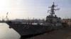 The USS Donald Cook missile destroyer is docked in the Ukrainian Black Sea port of Odesa in February 2019. 
