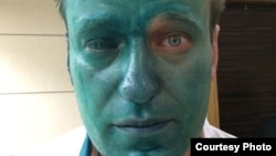 Aleksei Navalny's right eye was badly damaged in the attack.