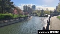 Полноводная река Салгир в Симферополе, 8 апреля 2026 года