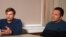 Anatoly Chepiga, aka Ruslan Boshirov (left), and Aleksandr Mishkin, aka Aleksandr Petrov, speak to RT in Moscow on September 13.