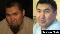 Purported 28-year-old Kazakh jihadist Maqsat Aimakhanov shown left in a video allegedly shot in Syria and right before leaving Kazakhstan. 