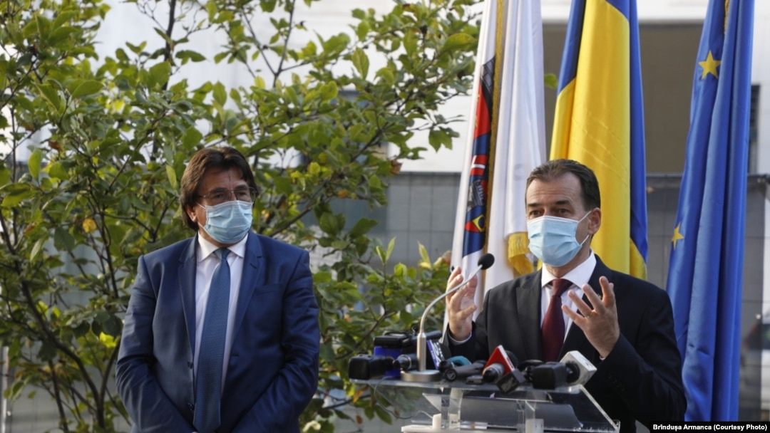 Premierul Ludovic Orban și primarul Timișoarei, Nicolae Robu