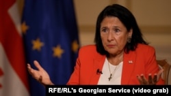 In an interview with RFE/RL, Georgian President Salome Zurabishvili called on the West to put pressure on Tbilisi to keep the country on a Western path.