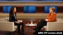 Germany, Angela Merkel and Anne Will, interview for ARD TV