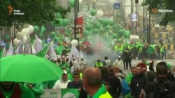 Працівники громадського сектору вийшли з протестом на вулиці Брюсселя (відео)