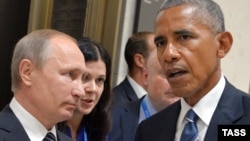 Russian President Vladimir Putin (left) met with U.S. President Barack Obama during a meeting on the sidelines of the G20 summit in China on September 5.