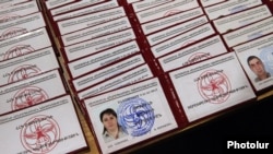 Armenia - ID cards of new members of the ruling Republican Party of Armenia.