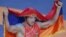 Armenian wrestler Artur Aleksanyan celebrates winning the gold medal in the Greco-Roman 98-kilogram category at the Olympic Games in Rio. 