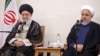 Iranian Supreme Leader Ayatollah Ali Khamenei and President Hassan Rouhani attend a cabinet meeting in Tehran, August 21, 2019