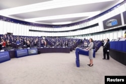 Svjetlana Tihanovskaja govori u Strazburu pred Evropskim parlamentom, 24. novembar 2021.